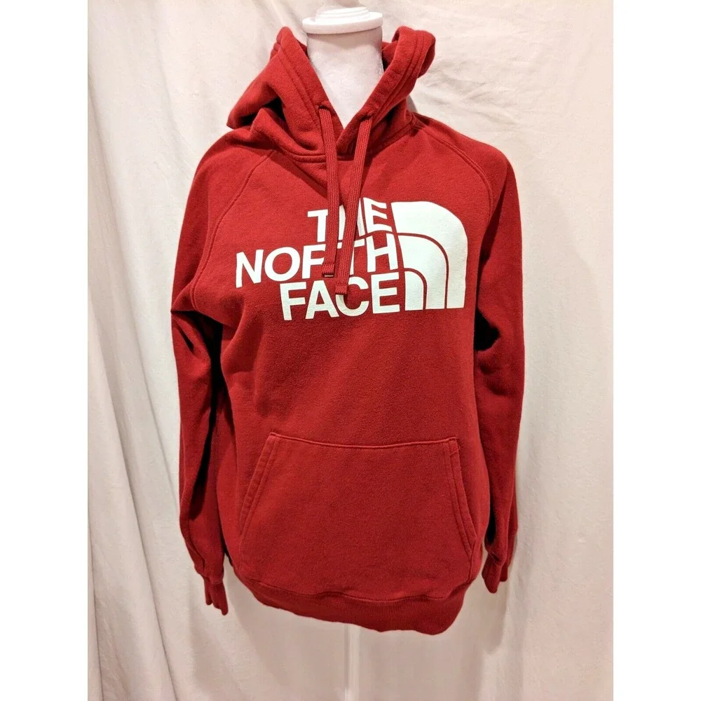 The North Face Womens Hoodie Half Dome S/P Burgundy Sweatshirt Pockets Exc. Cond